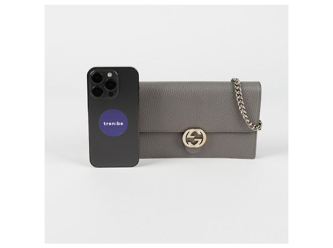 Gucci Carteira mini corrente entrelaçada crossbody Marrom - vista 7