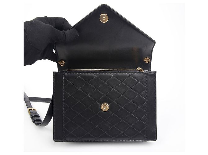 Saint Laurent Borsa a tracolla incrociata Gaby Mini Shachel Nero - vista 12