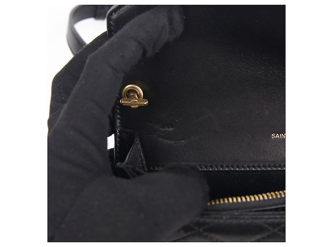 Saint Laurent Borsa a tracolla incrociata Gaby Mini Shachel Nero - vista 13