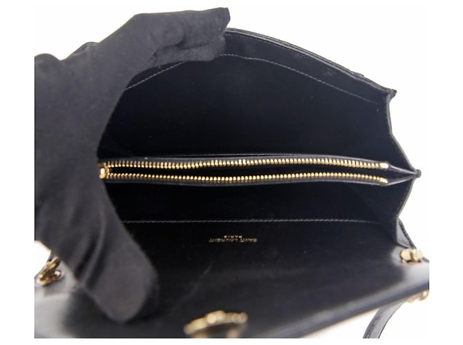 Saint Laurent Borsa a tracolla incrociata Gaby Mini Shachel Nero - vista 15