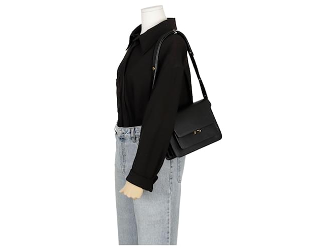 Marni Borsa a Spalla Media Trunk Nero - vista 12