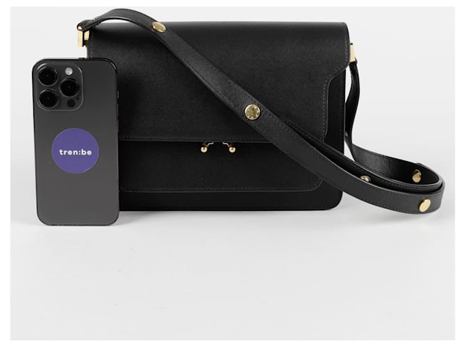 Marni Borsa a Spalla Media Trunk Nero - vista 8