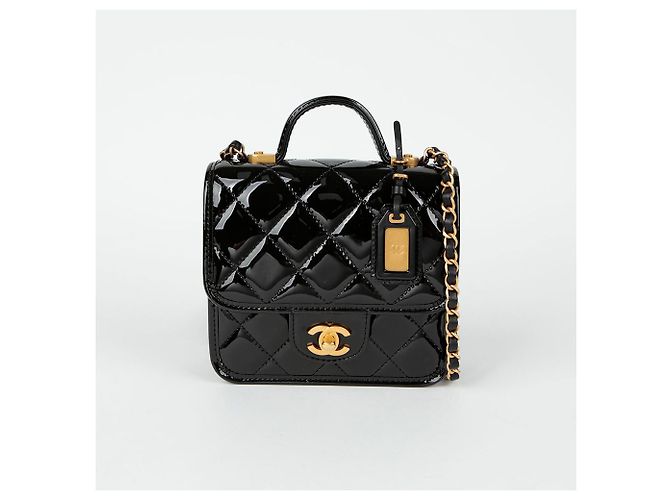 Chanel Schultertasche mit Klappe und Obergriff Schwarz - Ansicht 2