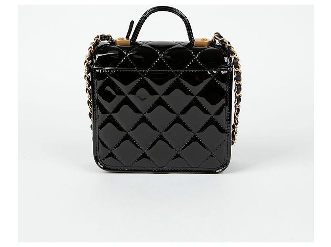 Chanel Schultertasche mit Klappe und Obergriff Schwarz - Ansicht 4