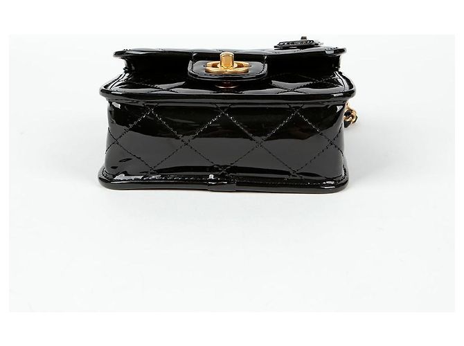 Chanel Schultertasche mit Klappe und Obergriff Schwarz - Ansicht 6