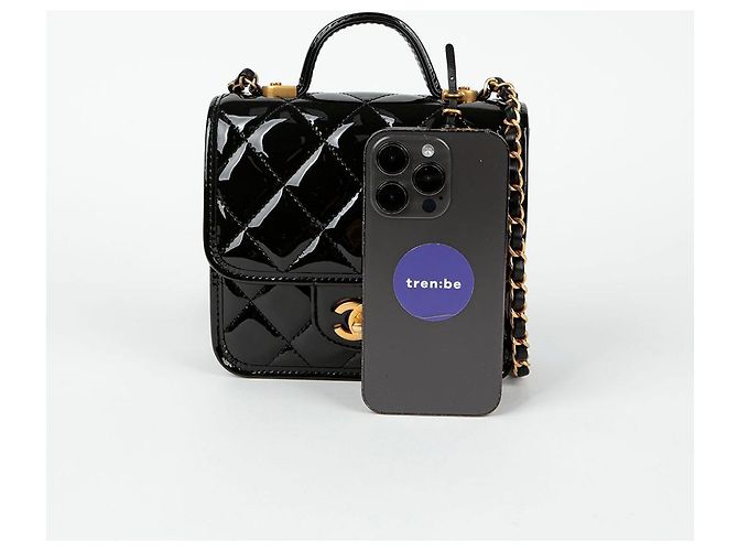 Chanel Schultertasche mit Klappe und Obergriff Schwarz - Ansicht 8