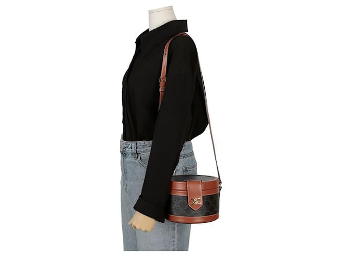 Triomphe Céline Borsa a Spalla Tambour Medium Marrone - vista 11
