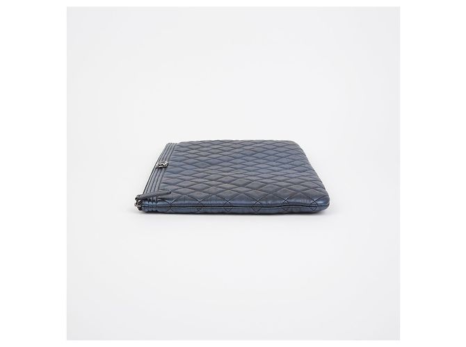 Chanel Clutch Grande Metal Boy Blu - vista 6