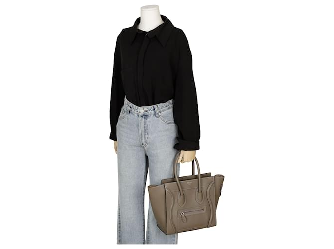 Luggage Céline Reise Micro Tote Tasche Braun - Ansicht 13