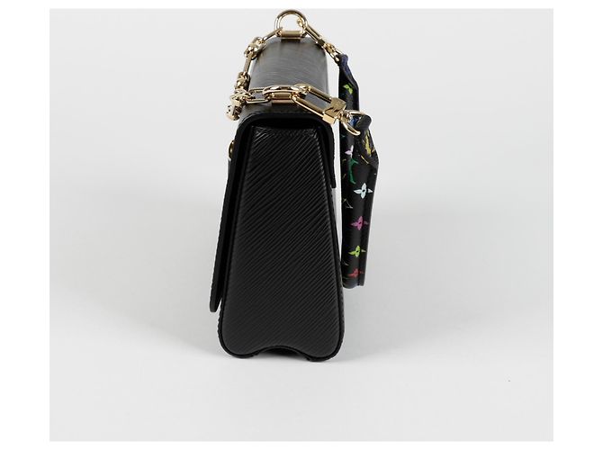 Louis Vuitton Borsa a Spalla Slim Twist MM Murakami di LV TM Nero - vista 3