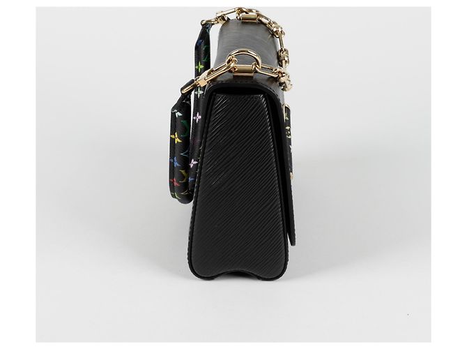 Louis Vuitton Borsa a Spalla Slim Twist MM Murakami di LV TM Nero - vista 5