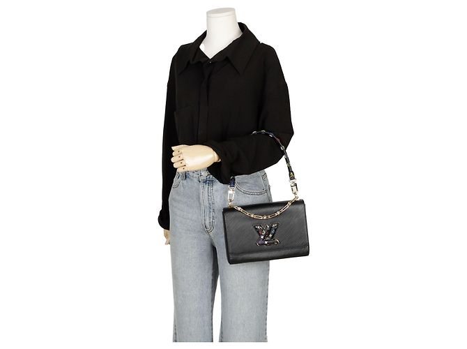 Louis Vuitton Borsa a Spalla Slim Twist MM Murakami di LV TM Nero - vista 9