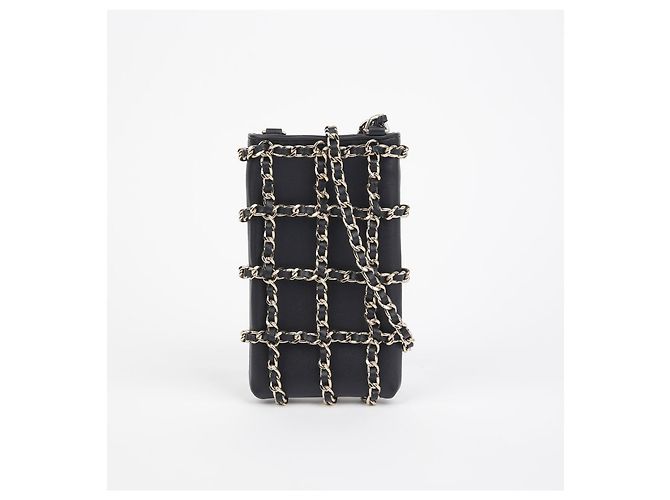 Chanel Bolso cruzado de malla con soporte para teléfono Negro - vista 2