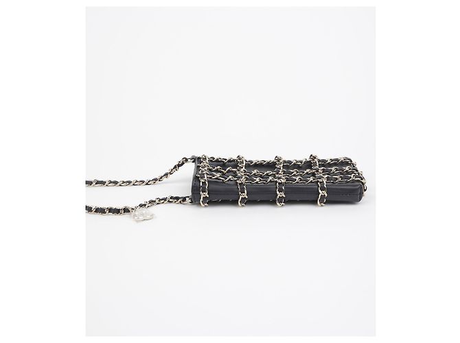 Chanel Bolso cruzado de malla con soporte para teléfono Negro - vista 4
