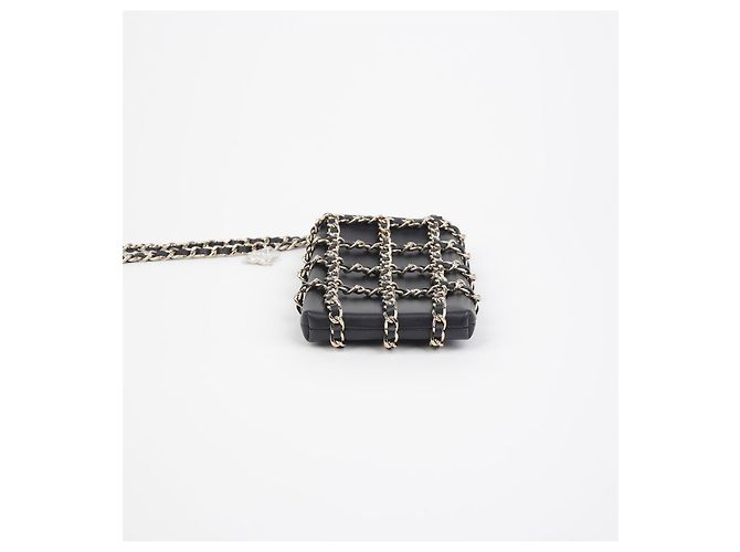 Chanel Bolso cruzado de malla con soporte para teléfono Negro - vista 5