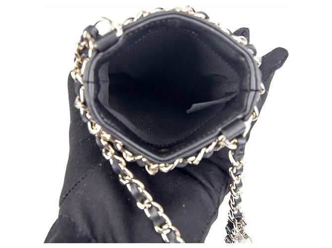 Chanel Bolso cruzado de malla con soporte para teléfono Negro - vista 7