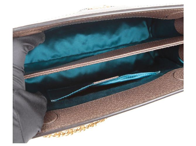 Gucci Borsa a tracolla Ophidia Small Chain Marrone - vista 10