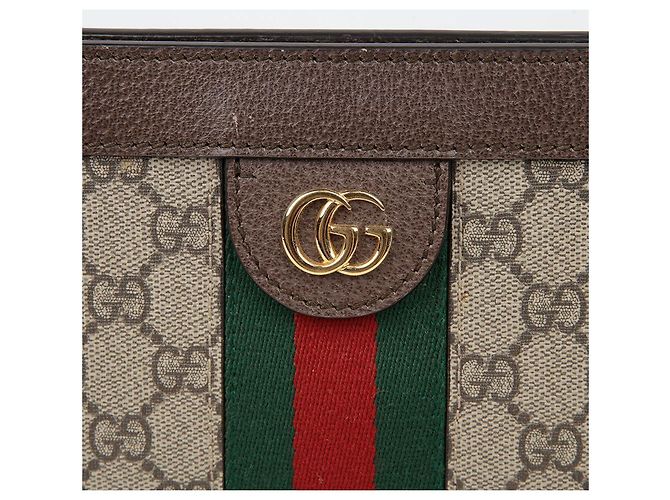 Gucci Borsa a tracolla Ophidia Small Chain Marrone - vista 3
