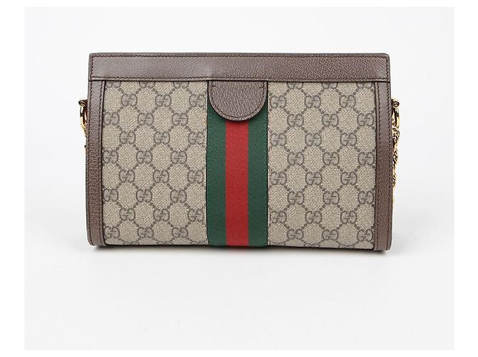 Gucci Borsa a tracolla Ophidia Small Chain Marrone - vista 4