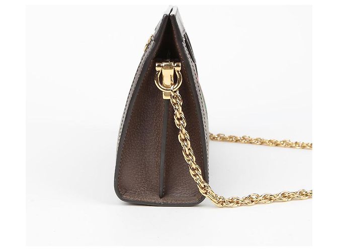 Gucci Borsa a tracolla Ophidia Small Chain Marrone - vista 5