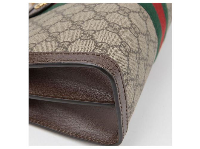 Gucci Borsa a tracolla Ophidia Small Chain Marrone - vista 8