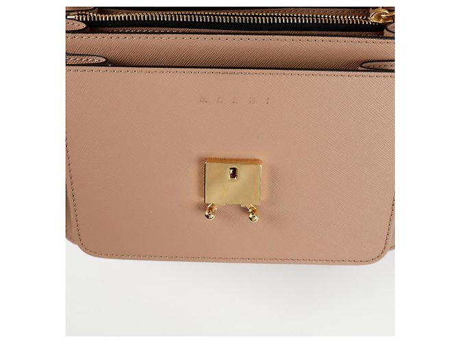Marni Borsa a Spalla Crossbody Medium Trunk Marrone - vista 10