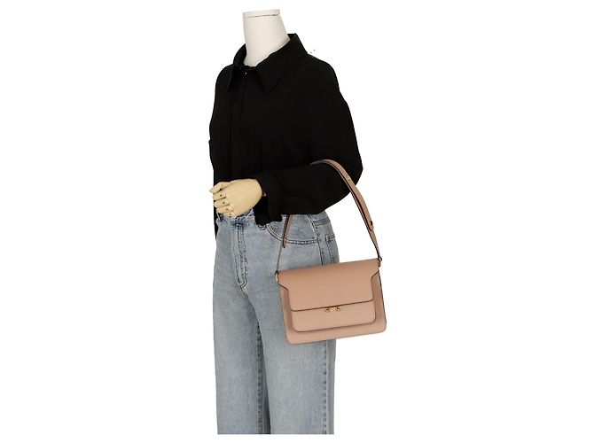Marni Borsa a Spalla Crossbody Medium Trunk Marrone - vista 11