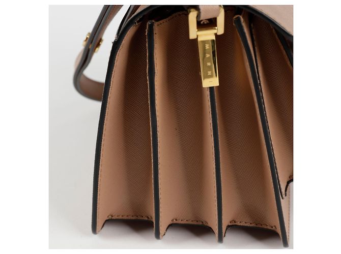 Marni Borsa a Spalla Crossbody Medium Trunk Marrone - vista 5
