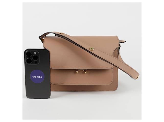 Marni Borsa a Spalla Crossbody Medium Trunk Marrone - vista 7