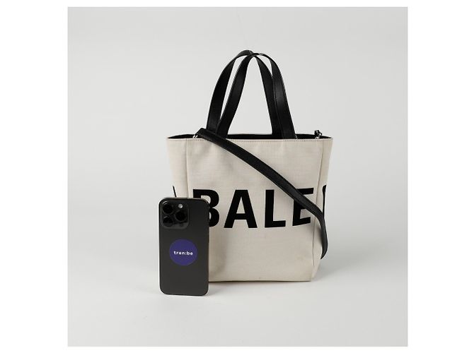 Balenciaga Logo-Canvas-Shopper-Tasche Weiß - Ansicht 12