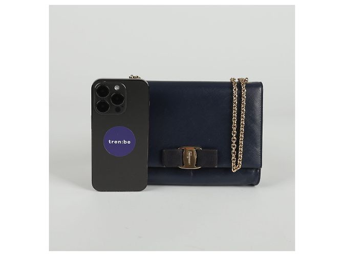 Salvatore Ferragamo Borsa a tracolla Genie Bar Blu - vista 10