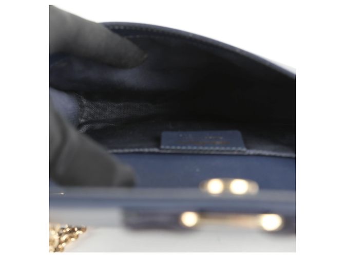 Salvatore Ferragamo Borsa a tracolla Genie Bar Blu - vista 13