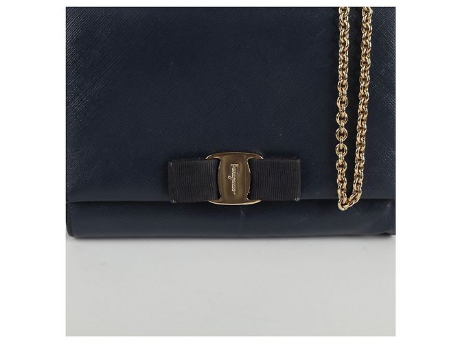 Salvatore Ferragamo Borsa a tracolla Genie Bar Blu - vista 2