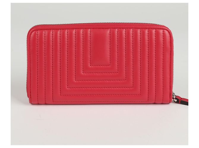 Fendi Portafoglio lungo rotondo con zip Rosso - vista 3