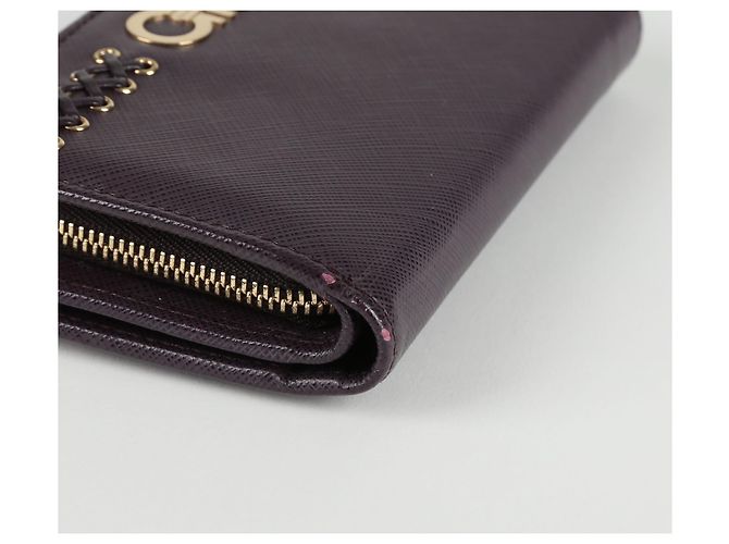Salvatore Ferragamo Billetera Continental con Logo Gancini Púrpura - vista 7
