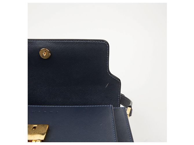 Marni Borsa a Spalla Media Trunk Blu - vista 10