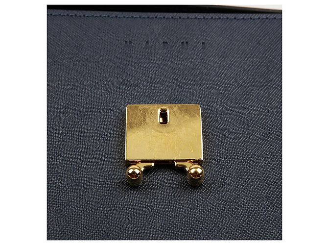 Marni Borsa a Spalla Media Trunk Blu - vista 11