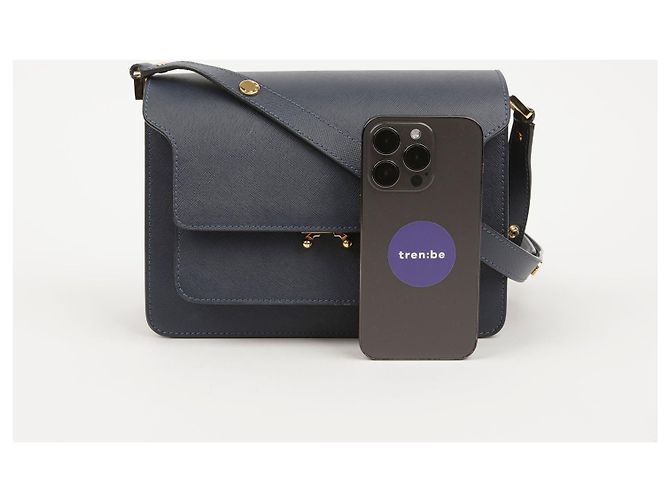 Marni Borsa a Spalla Media Trunk Blu - vista 13
