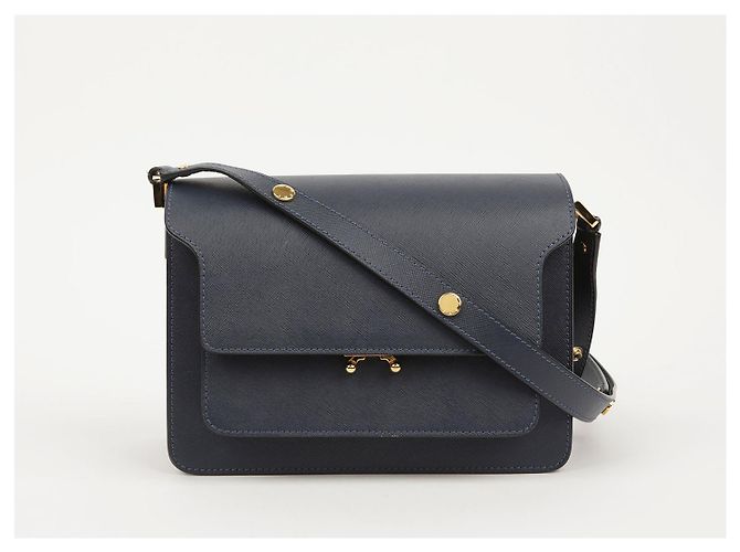 Marni Borsa a Spalla Media Trunk Blu - vista 3