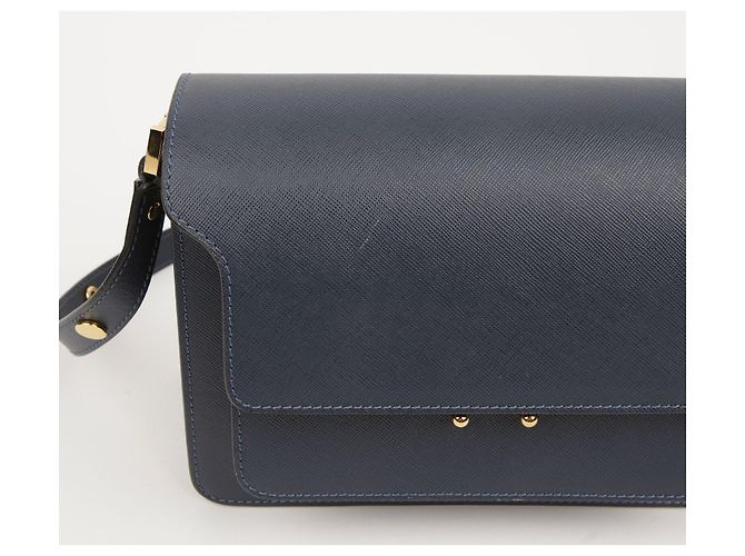 Marni Borsa a Spalla Media Trunk Blu - vista 4