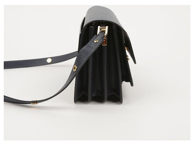 Marni Borsa a Spalla Media Trunk Blu - vista 6