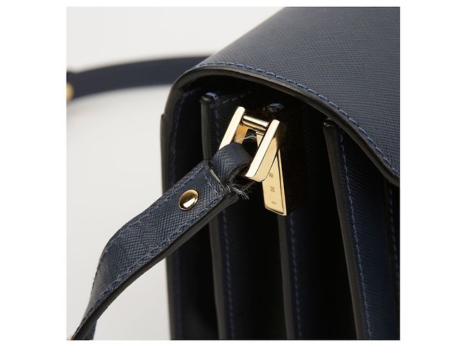 Marni Borsa a Spalla Media Trunk Blu - vista 7
