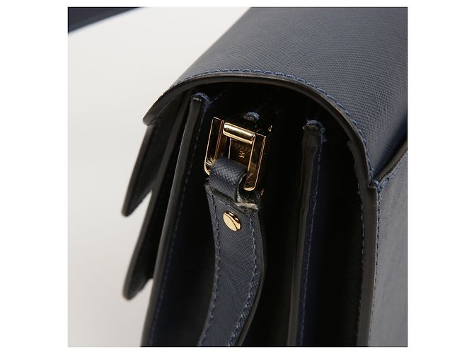 Marni Borsa a Spalla Media Trunk Blu - vista 8