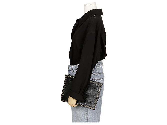 Valentino Clutch Rockstud Nero - vista 13