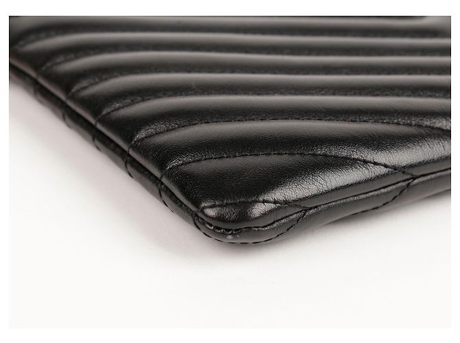 Saint Laurent Black Matelassé Monogram Pouch - view 7