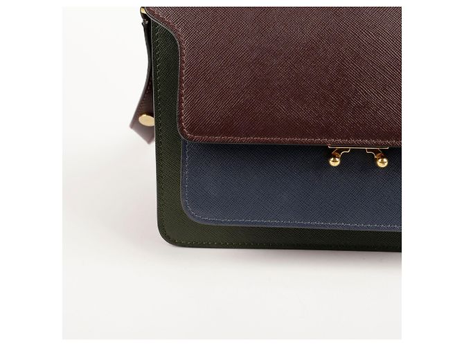 Marni Borsa a spalla e crossbody media Trunk Blu - vista 3
