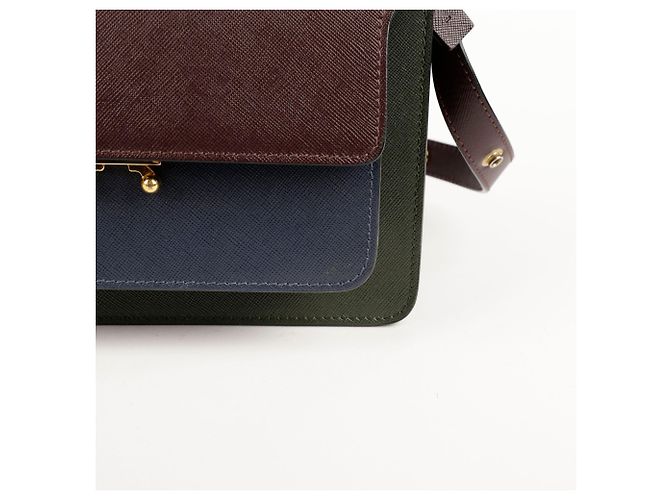 Marni Borsa a spalla e crossbody media Trunk Blu - vista 4