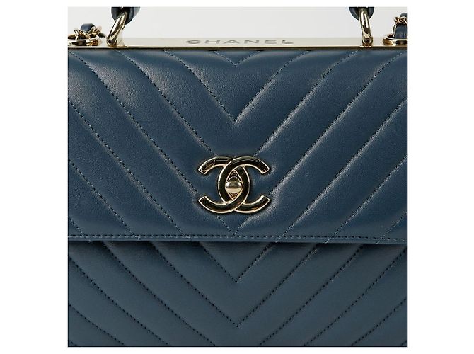 Trendy CC Chanel Borsa Tote e a Spalla CC Small Trendy Blu - vista 2
