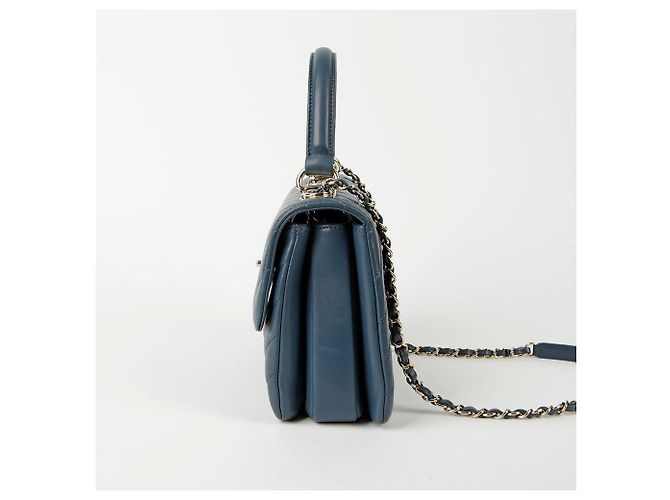 Trendy CC Chanel Borsa Tote e a Spalla CC Small Trendy Blu - vista 4