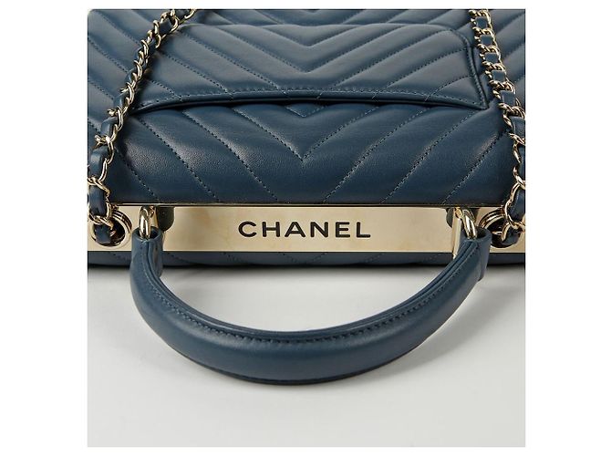 Trendy CC Chanel Borsa Tote e a Spalla CC Small Trendy Blu - vista 7